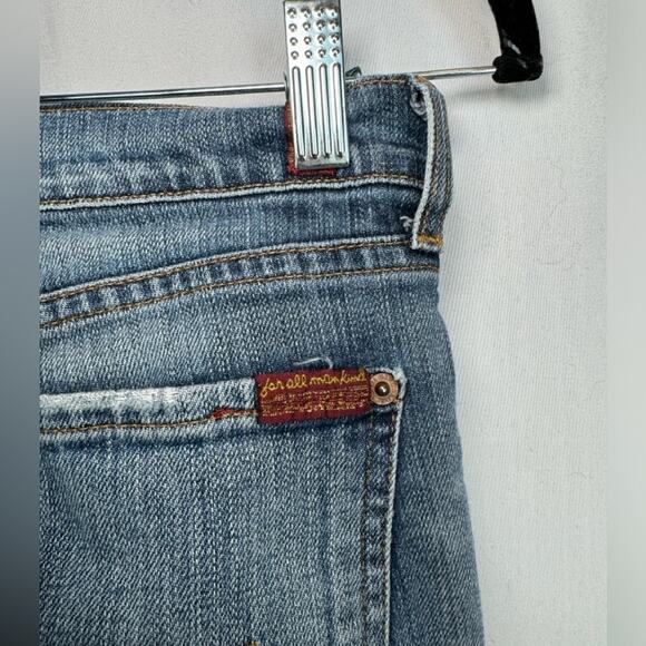 7 For All Mandkind Mid Wash Blue Mid Rise Bootcut Jeans Size 27 - Picture 5 of 11